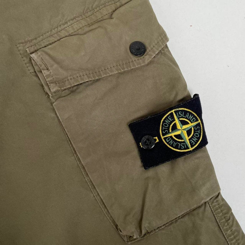 Stone Island SS 2021 Khaki Green Slim Fit Cargo Trousers