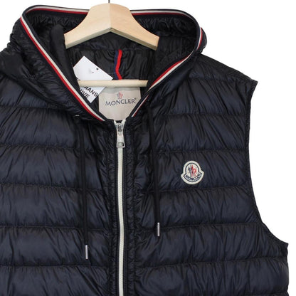 Moncler Navy Blue Cyriaque Nylon Hooded Down Gilet / Bodywarmer