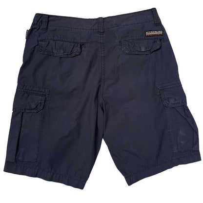 Napapijri Navy Blue Cotton Cargo Shorts