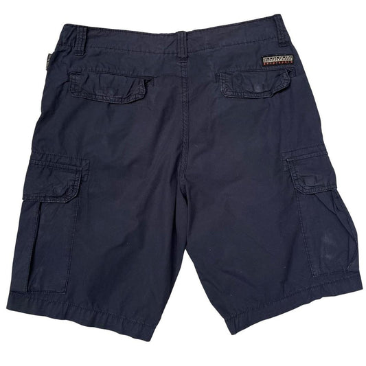 Napapijri Navy Blue Cotton Cargo Shorts