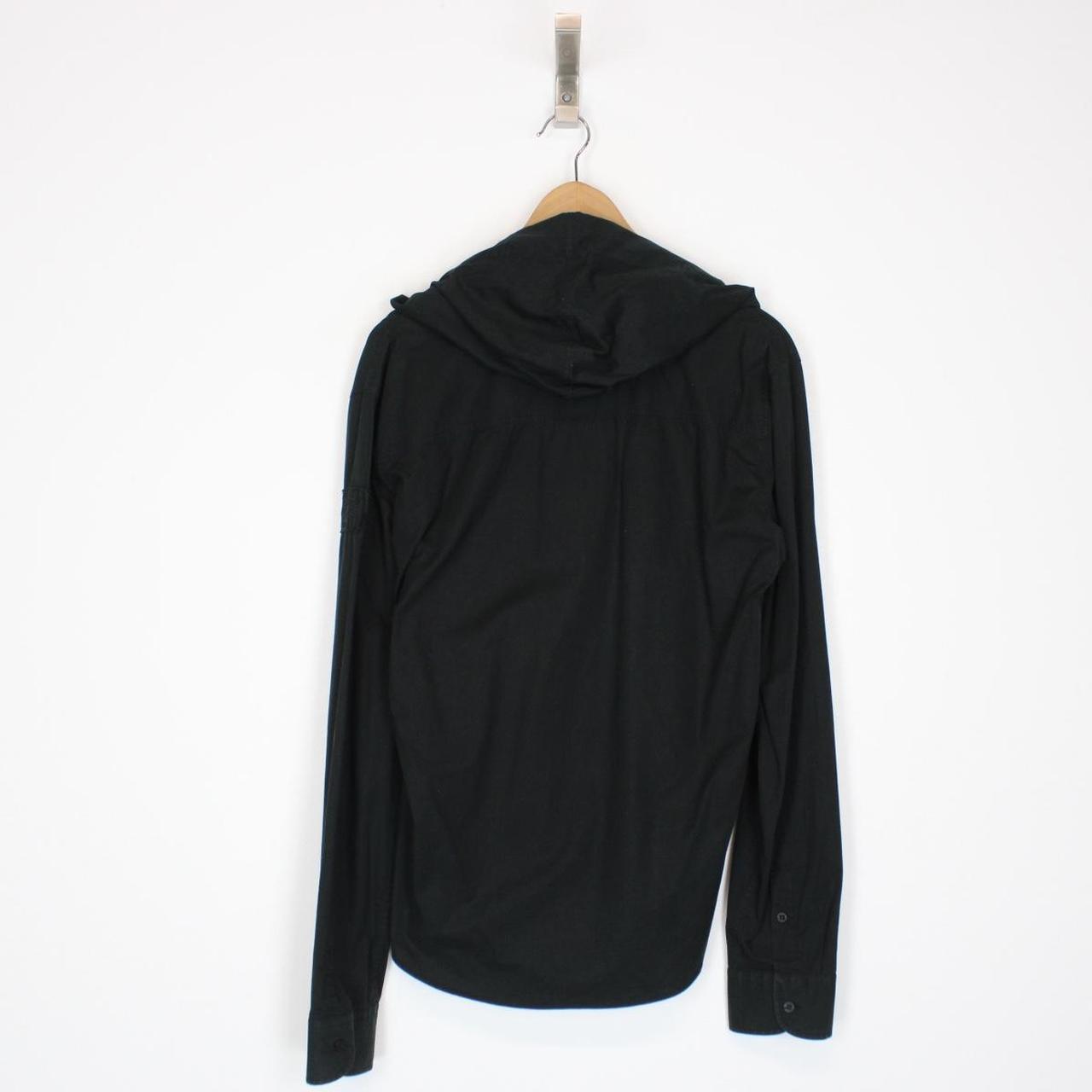 Moschino Jeans Black Button Up Lightweight Cotton Hoodie