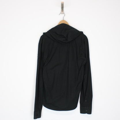 Moschino Jeans Black Button Up Lightweight Cotton Hoodie