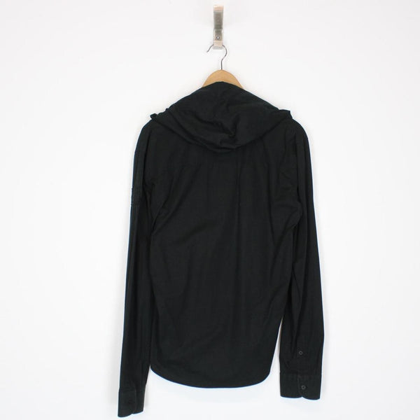 Moschino Jeans Black Button Up Lightweight Cotton Hoodie
