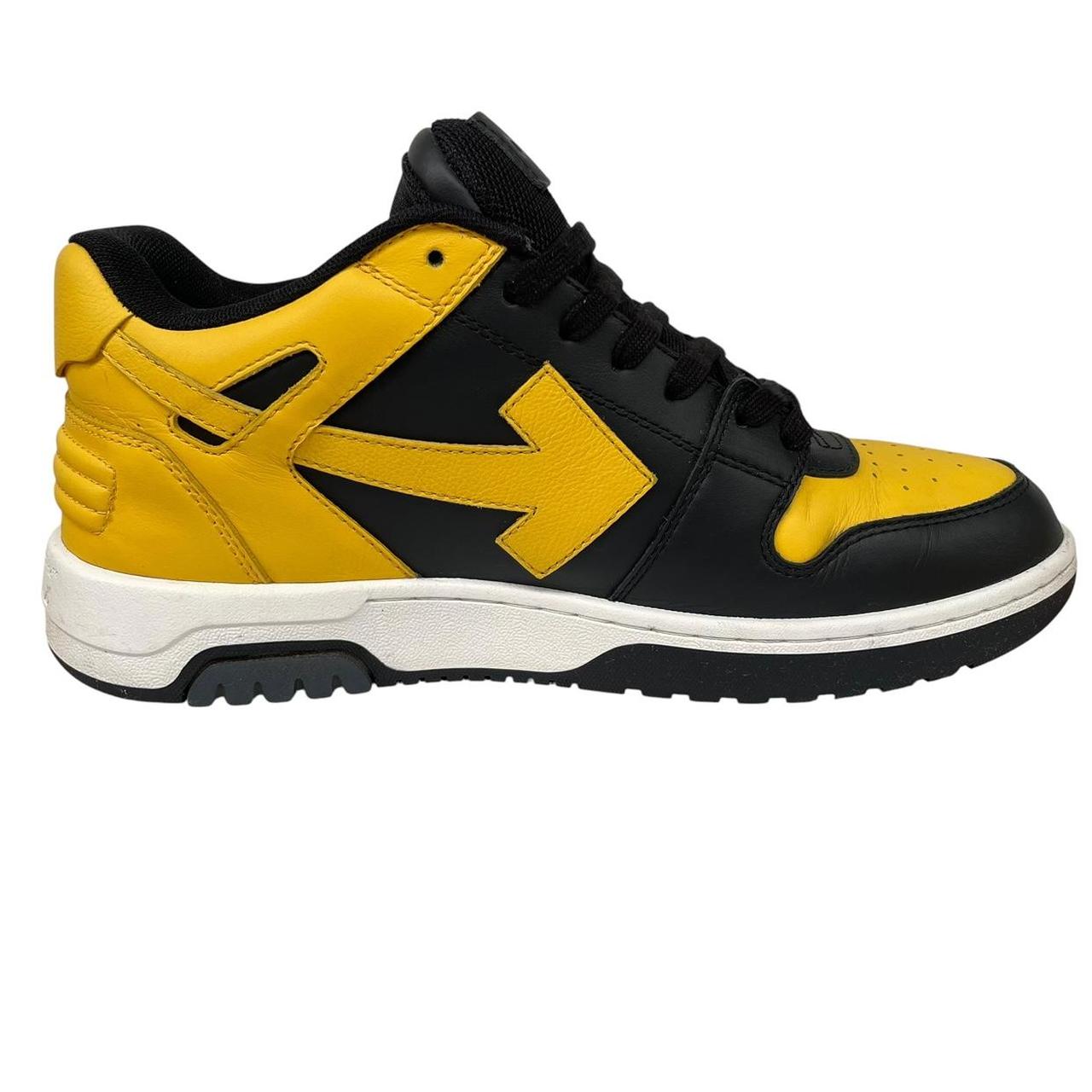 Off White Yellow and Black Out Of Office Leather Low Top Trainers
