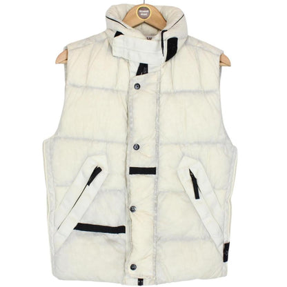 Vintage Stone Island Beige Opaque Nylon Tela Down Gilet / Bodywarmer