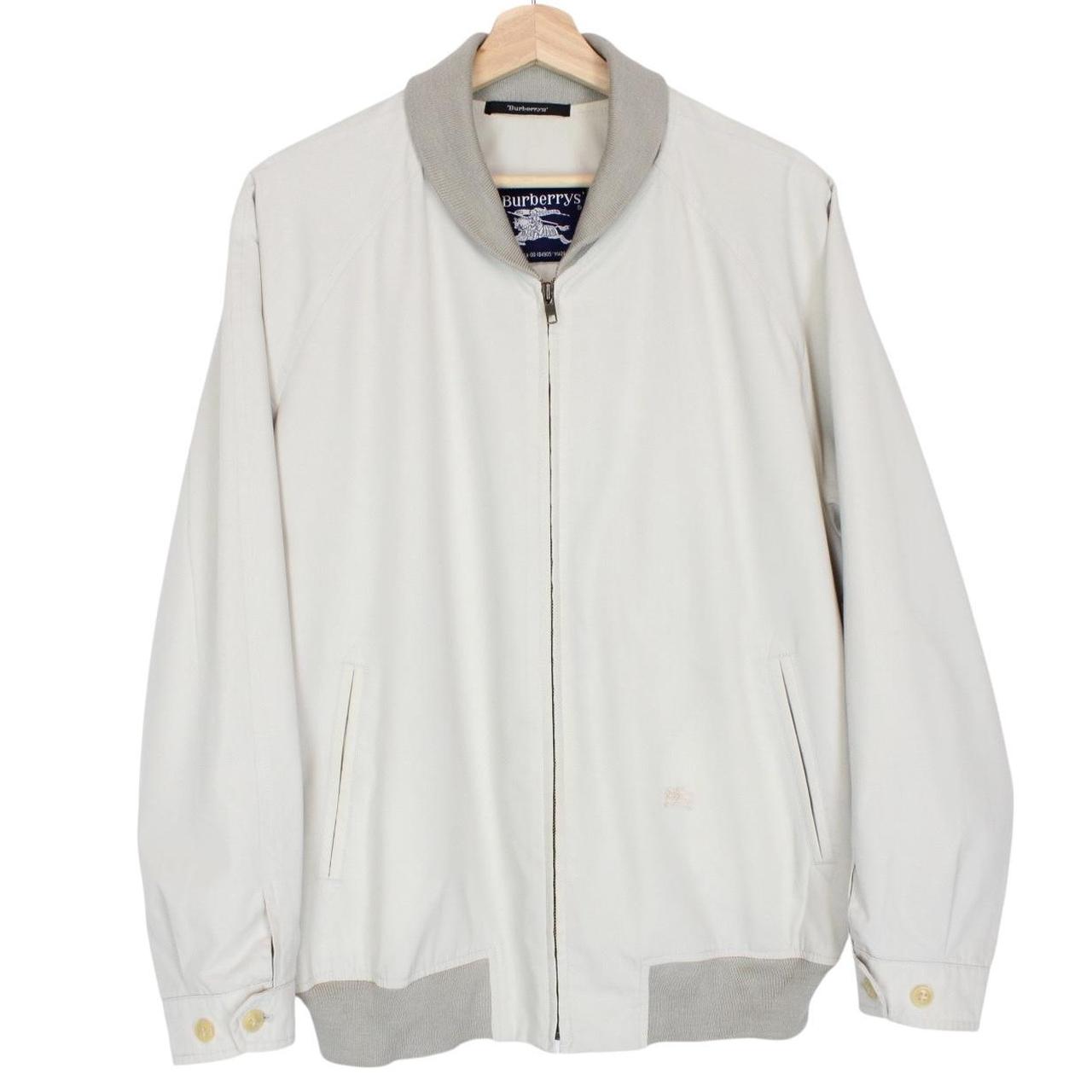 Vintage 90s Burberry Beige Cotton Blend Bomber Jacket