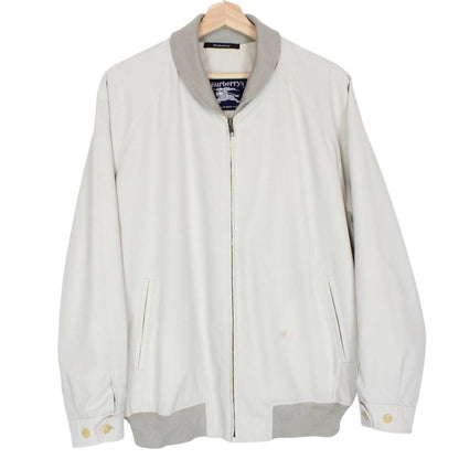 Vintage 90s Burberry Beige Cotton Blend Bomber Jacket