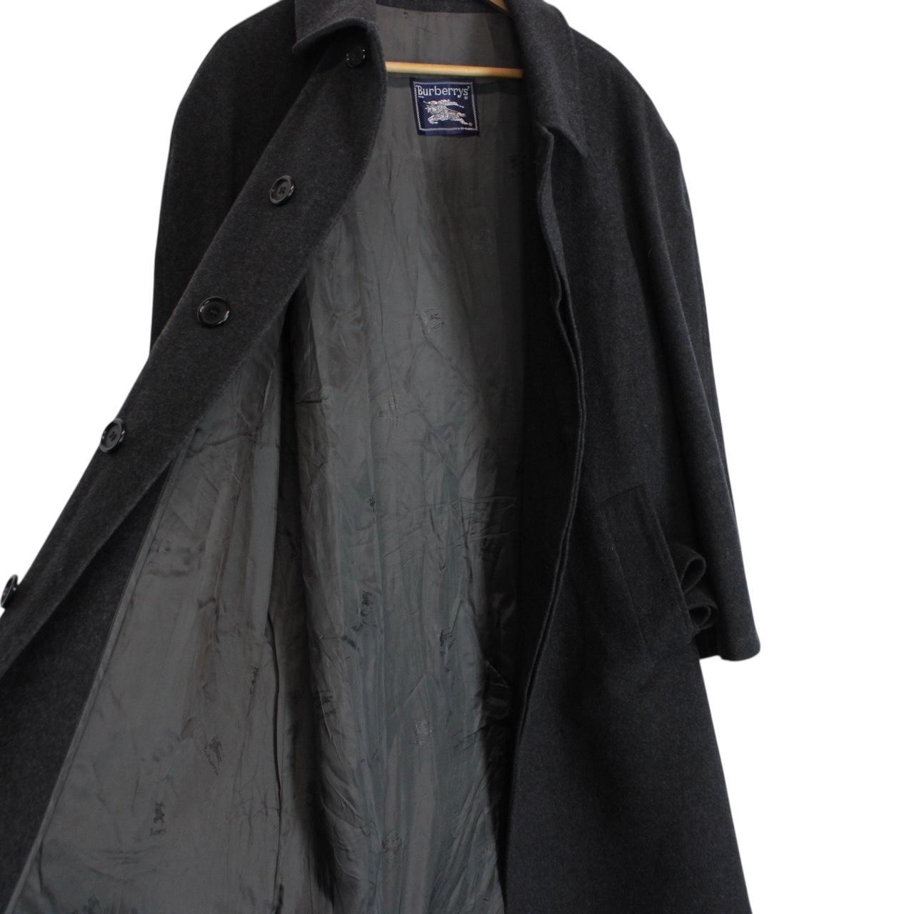 Vintage 90s Burberry Grey Wool Belted Coat