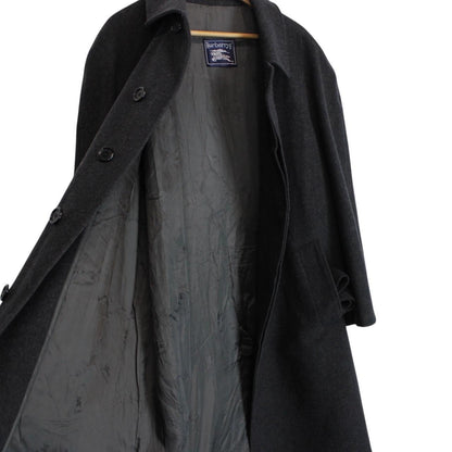 Vintage 90s Burberry Grey Wool Belted Coat
