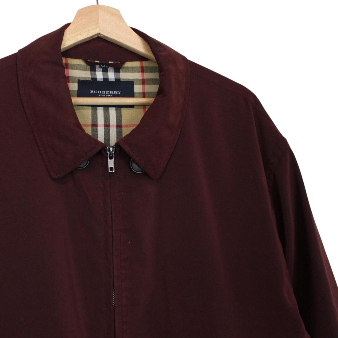 Burberry London Burgundy Nova Check Lined Harrington Jacket