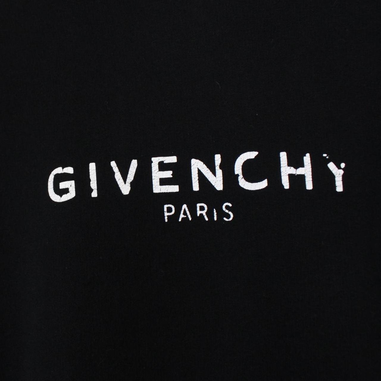 Givenchy Paris Black and White Logo Print Cotton Hoodie Jumper