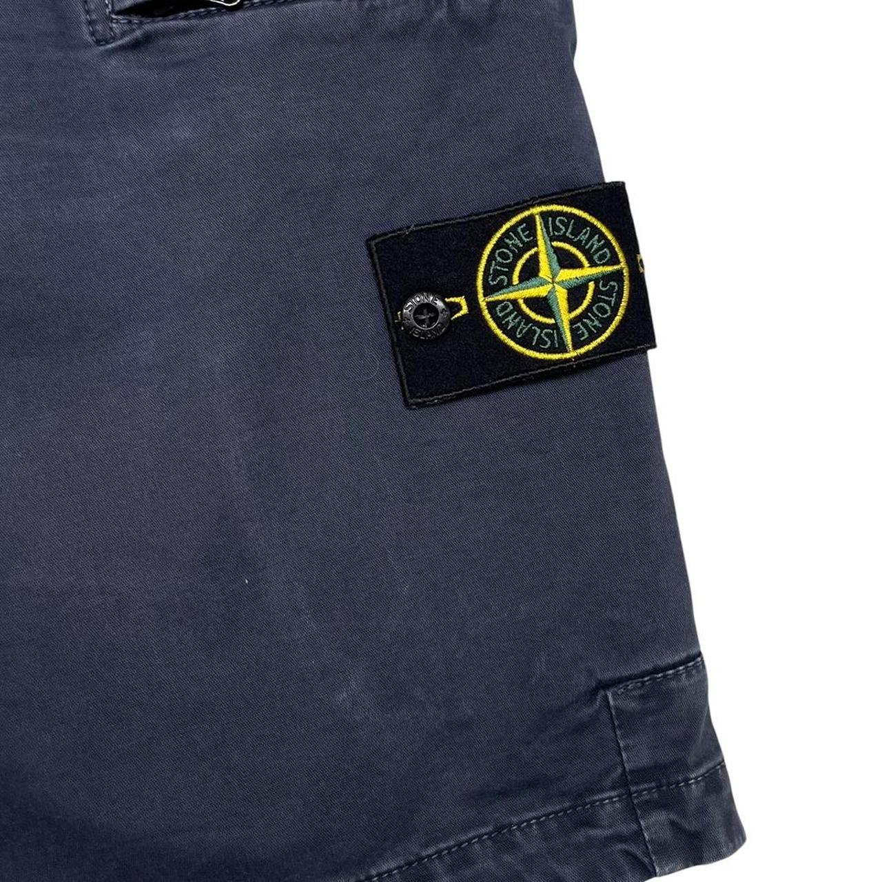 Stone Island SS 2021 Navy Blue Bermuda Cotton Cargo Shorts