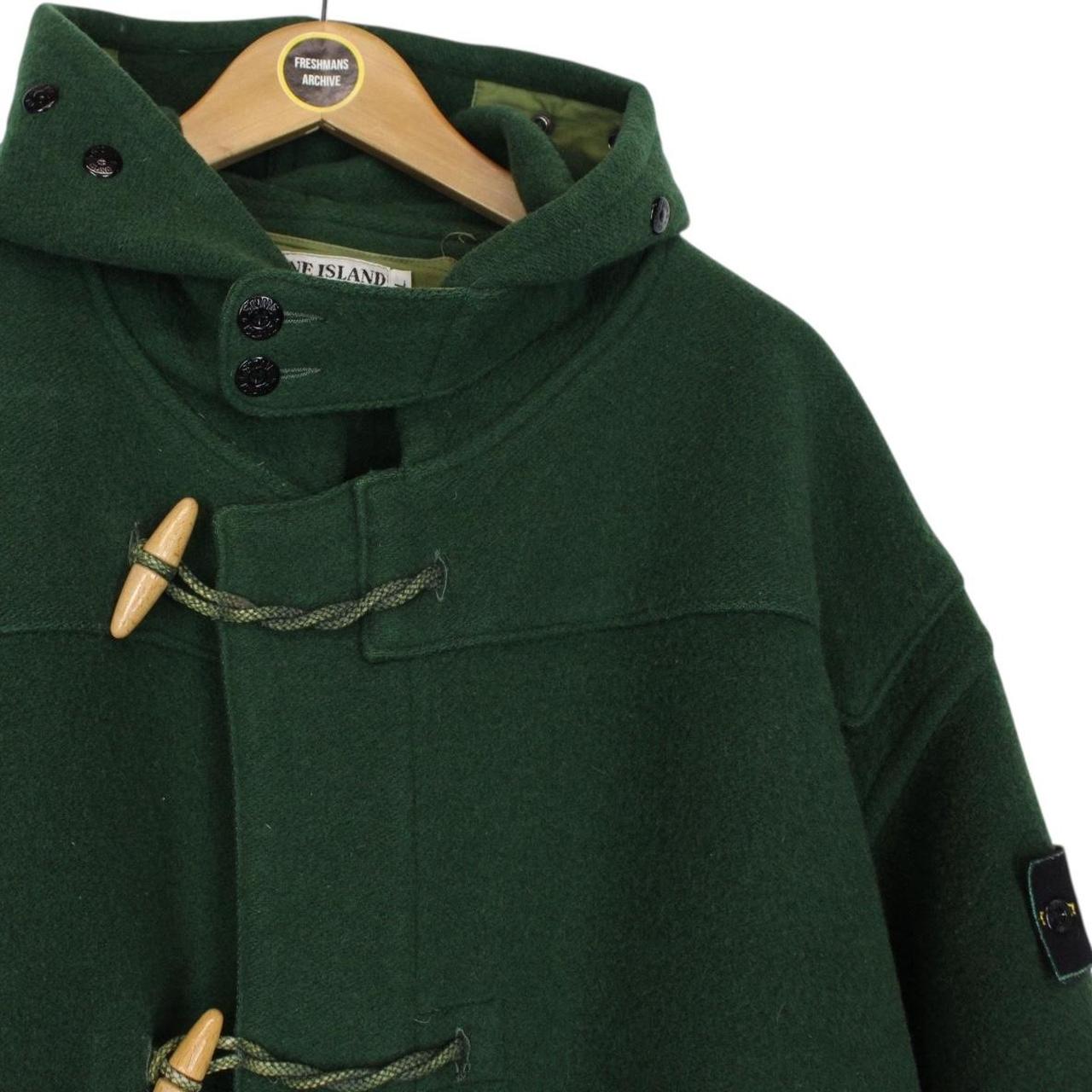Vintage Stone Island AW 1986 Green Heavyweight Wool Montgomery Duffle Coat
