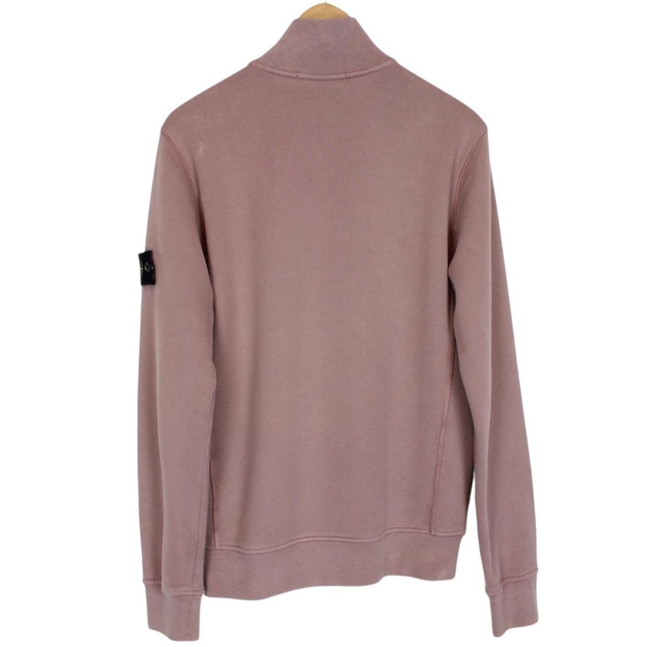 Stone Island AW 2018 Pink 1/4 Zip Cotton Sweatshirt Jumper