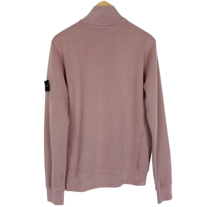 Stone Island AW 2018 Pink 1/4 Zip Cotton Sweatshirt Jumper
