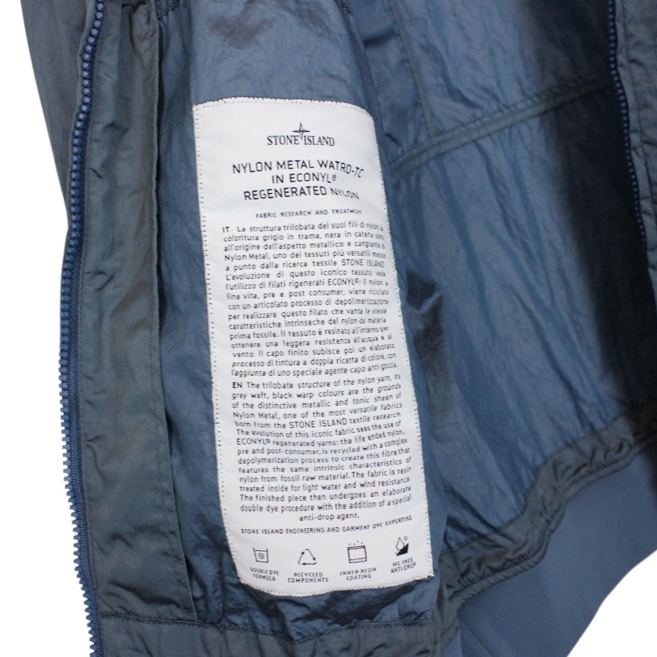 Stone Island SS 2023 Blue Econyl Nylon Metal Watro-TC Full Zip Jacket