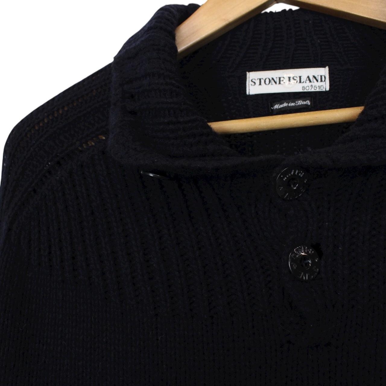 Vintage Stone Island AW 2002 Navy Blue Wool Knit Jumper