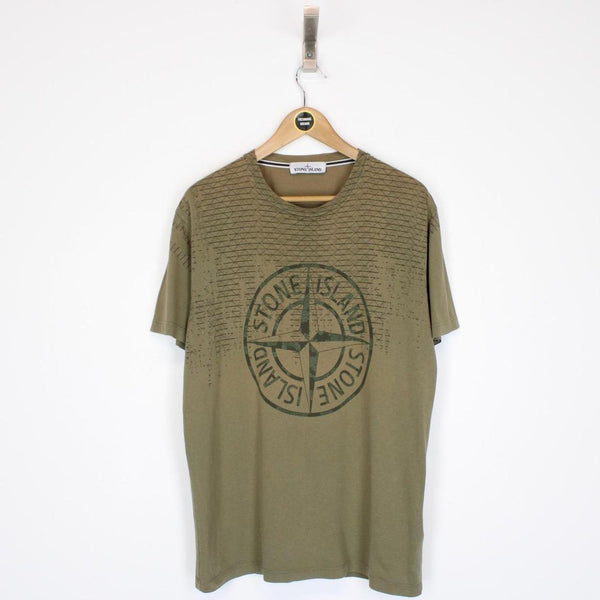 Stone Island AW 2017 Khaki Green Short Sleeve Compass T-Shirt