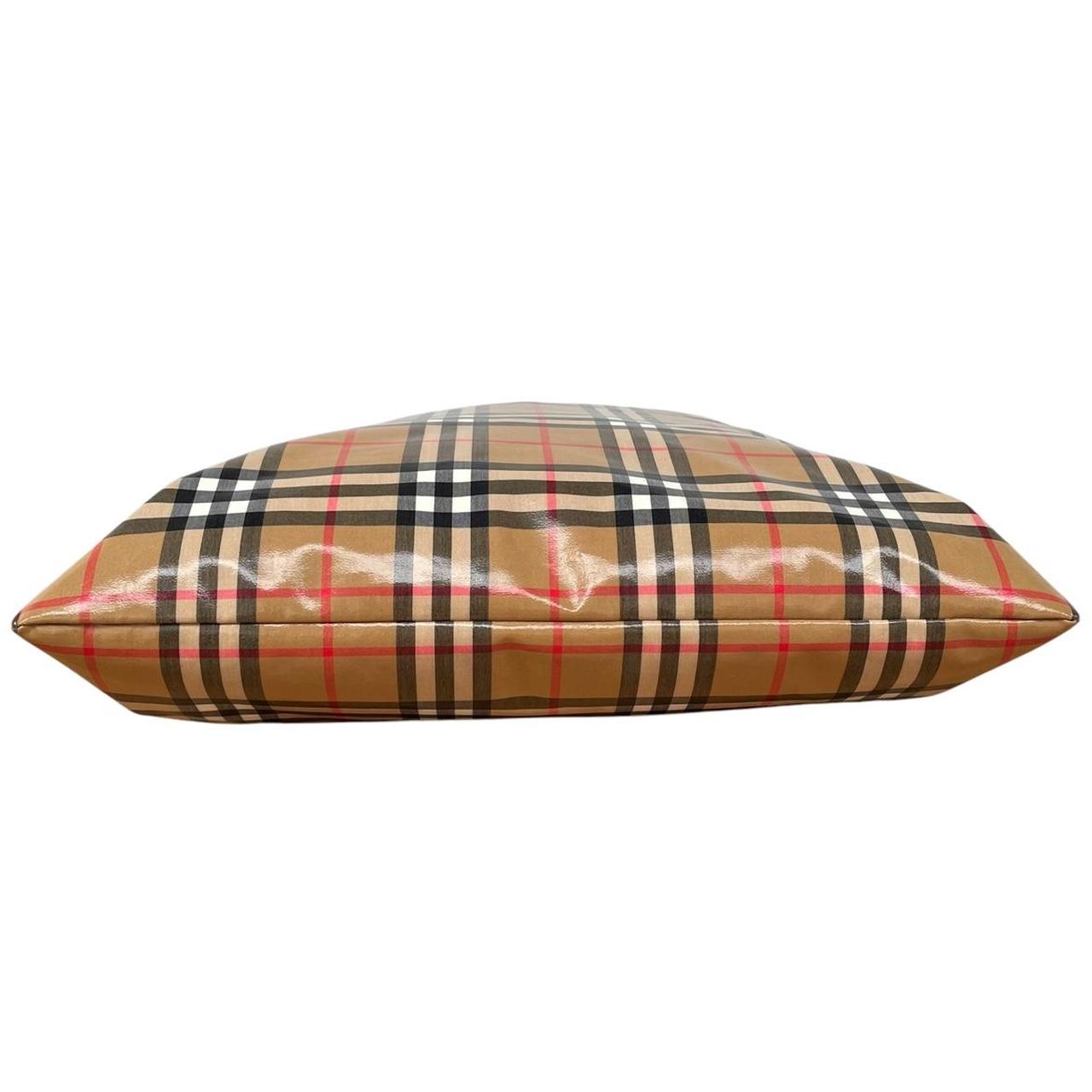 Burberry Tan Brown 20th Century Nova Check Coated Canvas Tote Bag