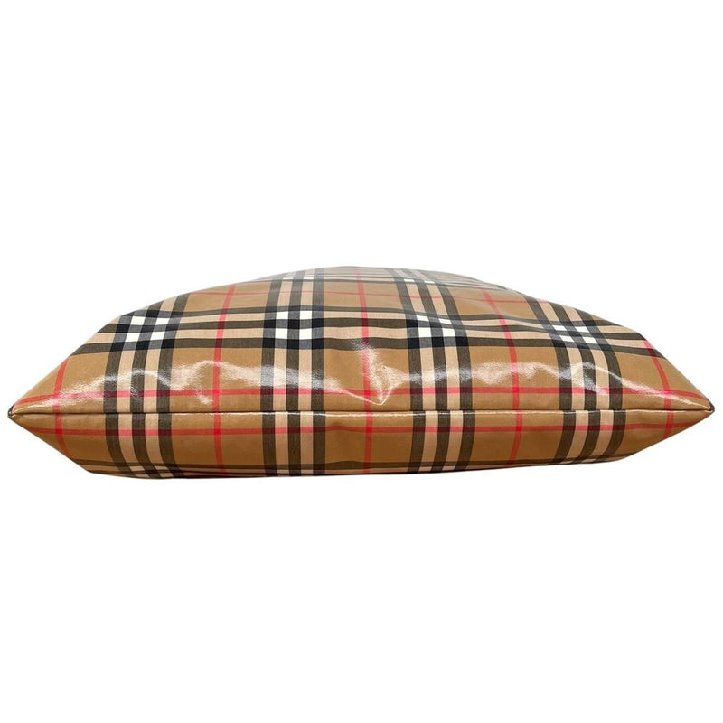 Burberry Tan Brown 20th Century Nova Check Coated Canvas Tote Bag