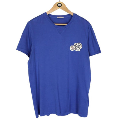 Moncler Maglia Blue Double Logo Short Sleeve T-Shirt