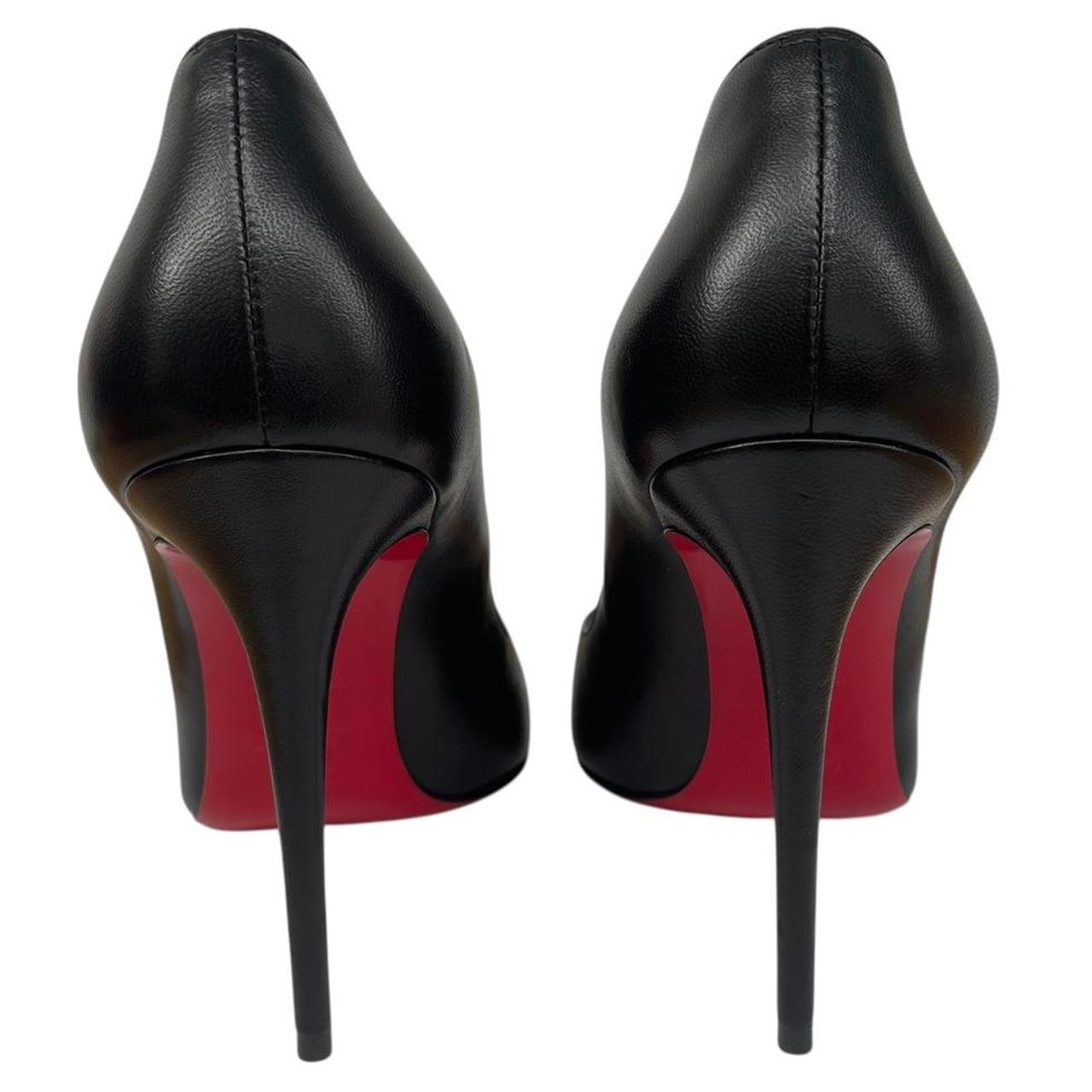 Christian Louboutin Black Leather Hot Chick 100mm High Heels