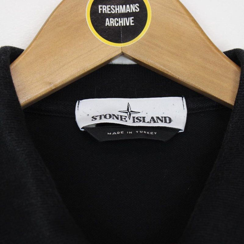 Stone Island AW 2021 Black Short Sleeve Compass Polo Shirt