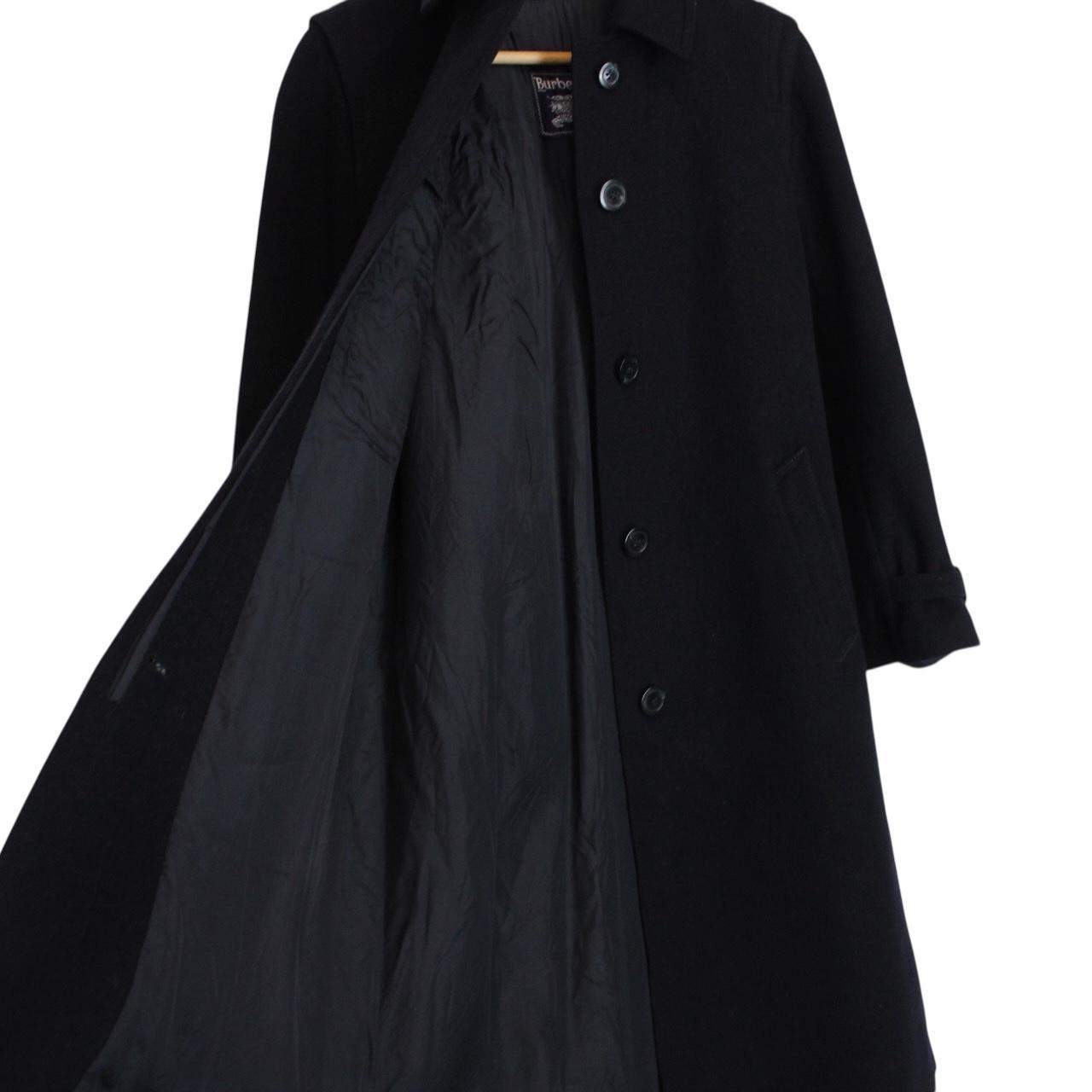 Vintage 90s Burberry Navy Blue Wool Coat