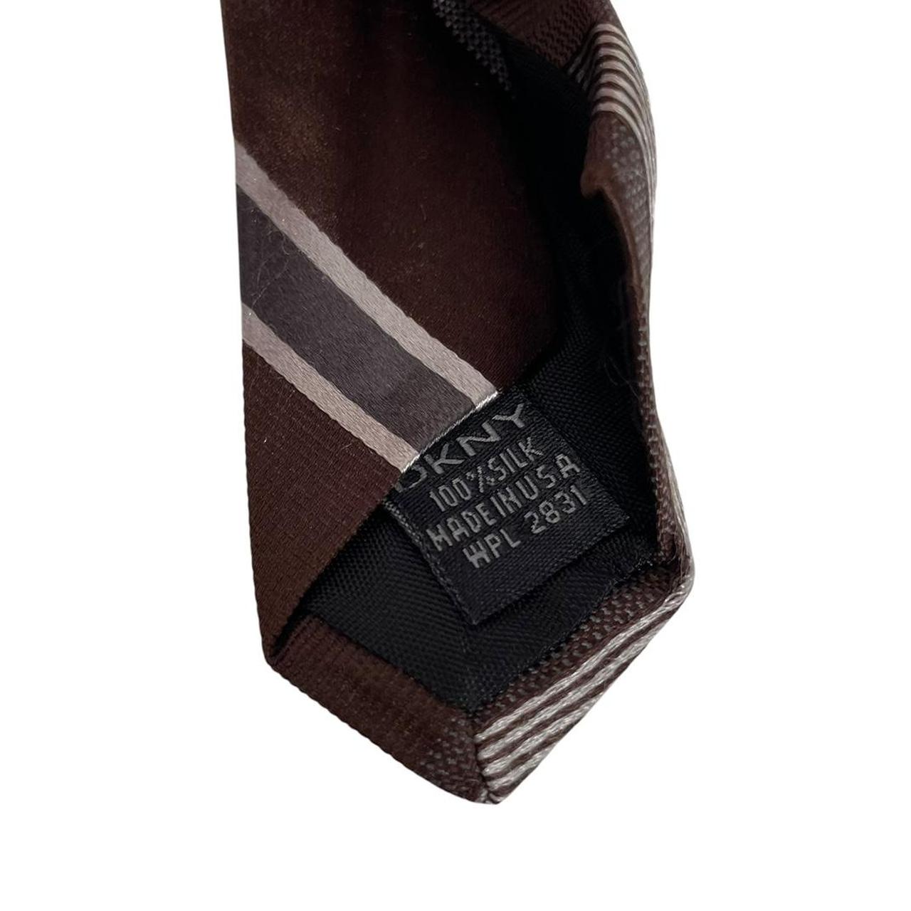 Vintage DKNY Brown Striped Silk Tie