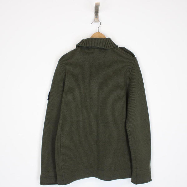 Stone Island AW 2009 Green Heavy Wool Knit Military Style Jumper