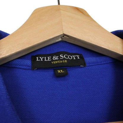 Lyle & Scott blue short sleeve polo shirt with embroidered logo and cotton material.