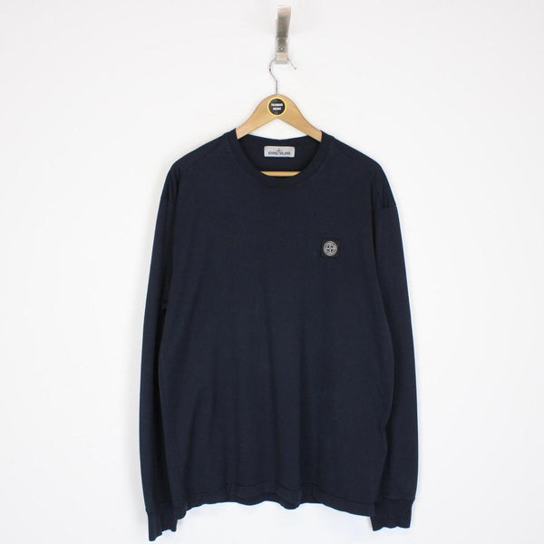Stone Island SS 2022 Navy Blue Long Sleeve Compass T-Shirt