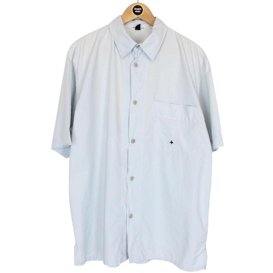 Vintage Stone Island SS 2001 Light Blue Short Sleeve Cotton Shirt