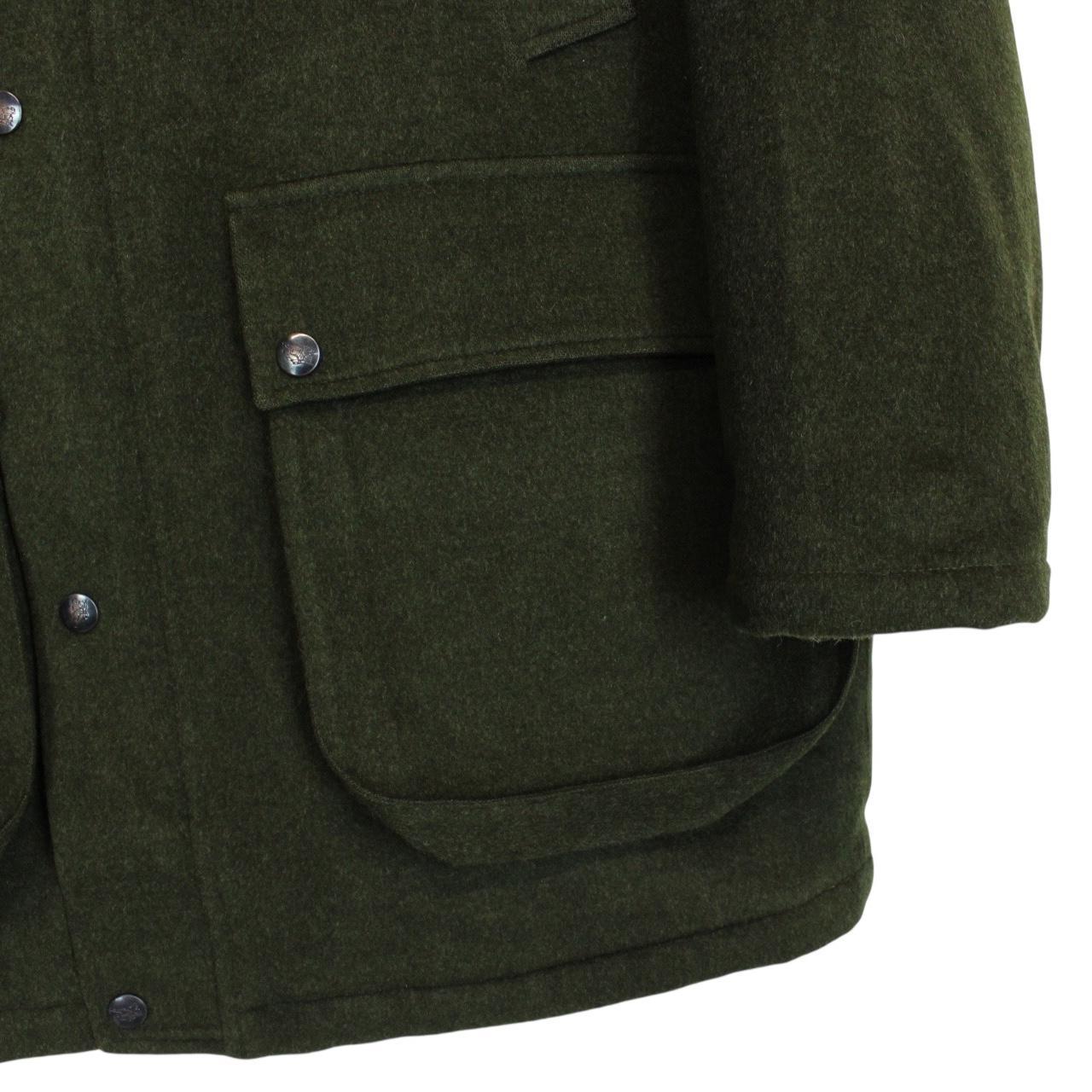 Vintage 90s Burberry Green Nova Check Lined Alpaca Wool Coat