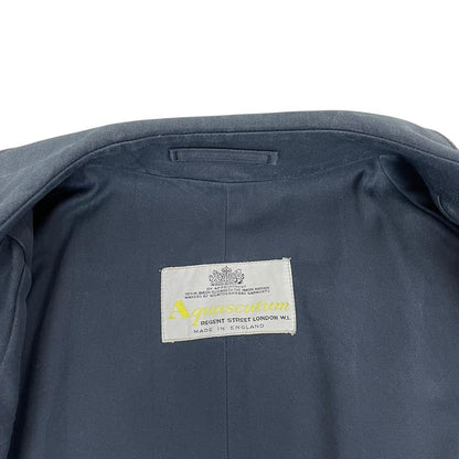 Vintage 90s Aquascutum Navy Blue Aqua 5 Single Breasted Trench Coat