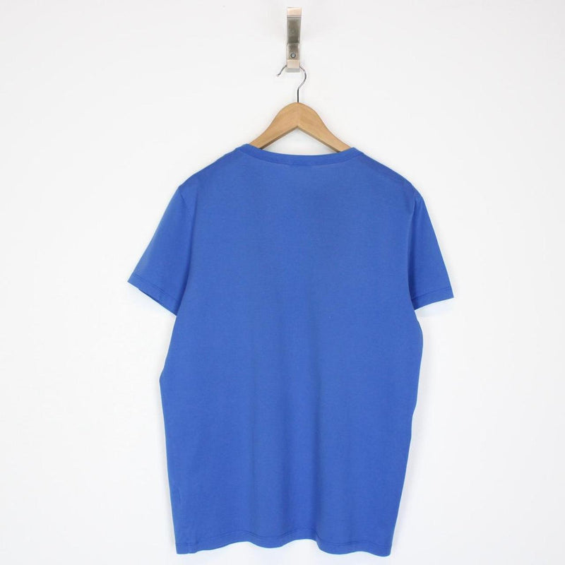 Moncler Maglia Blue Double Logo Short Sleeve T-Shirt