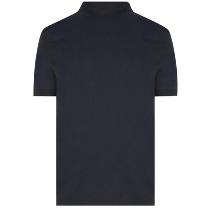 Stone Island Navy Blue Short Sleeve Slim Fit Organic Cotton Polo Shirt