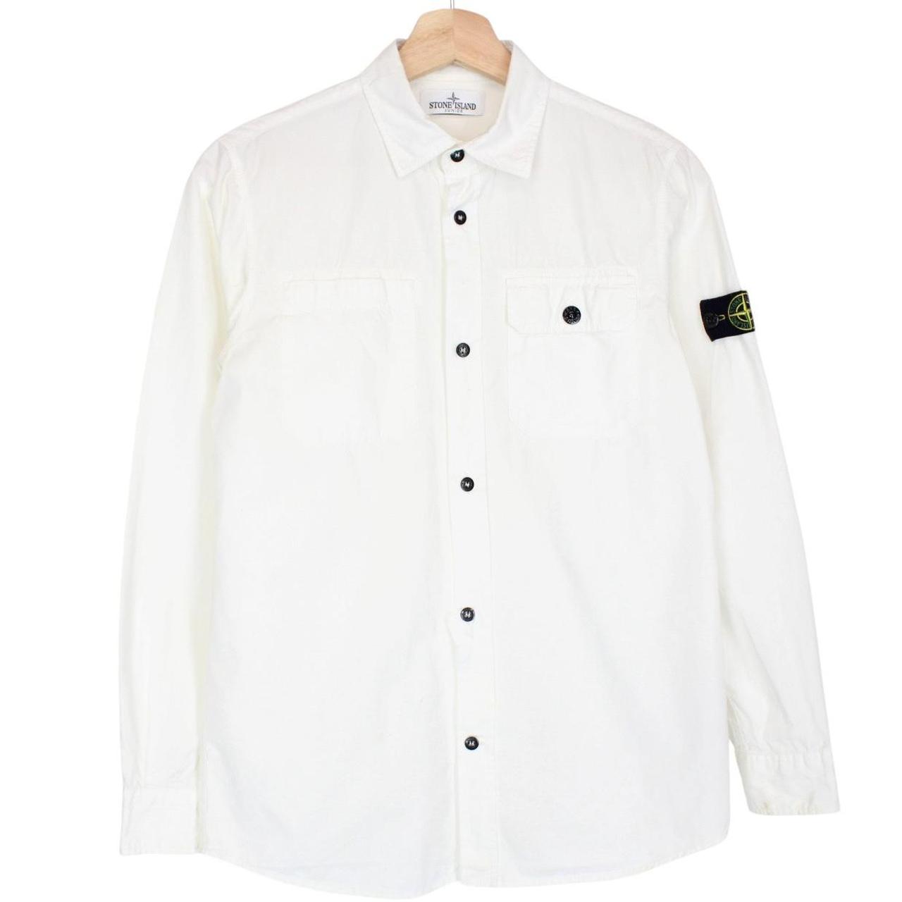 Stone Island Junior AW 2017 White Long Sleeve Cotton Overshirt