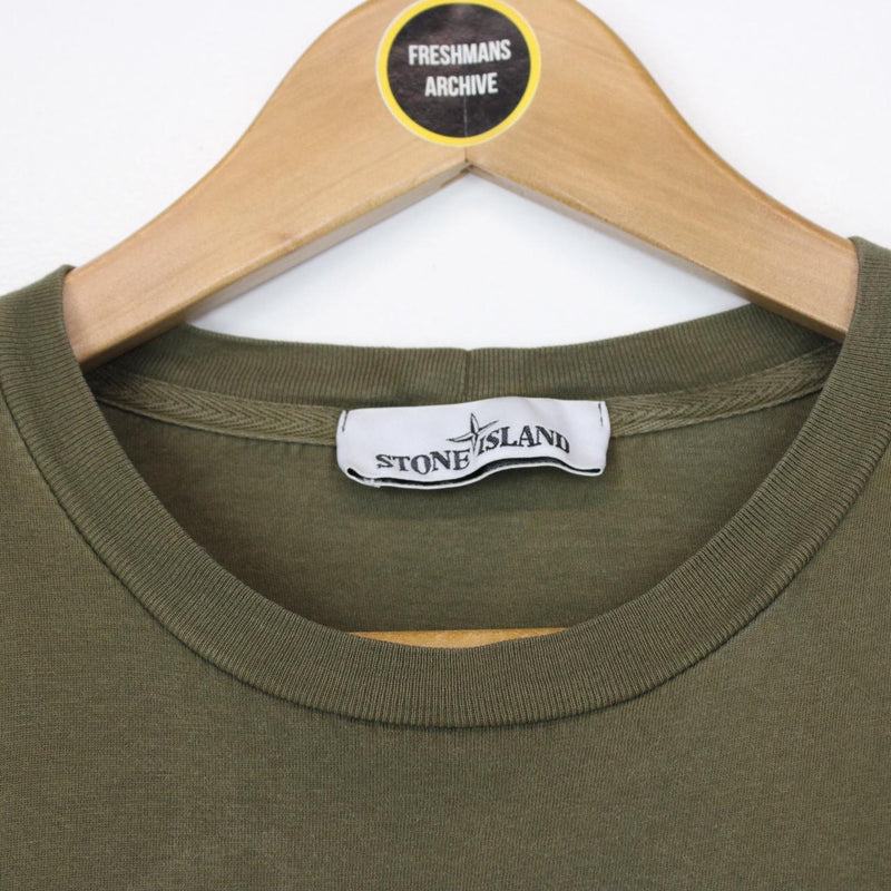 Stone Island SS 2018 Khaki Green Short Sleeve Compass T-Shirt