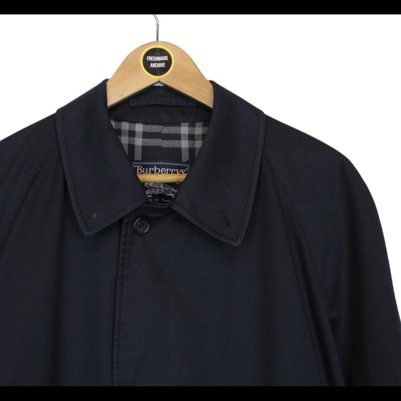 Vintage 90s Burberry Navy Blue Single Breasted Trench Coat