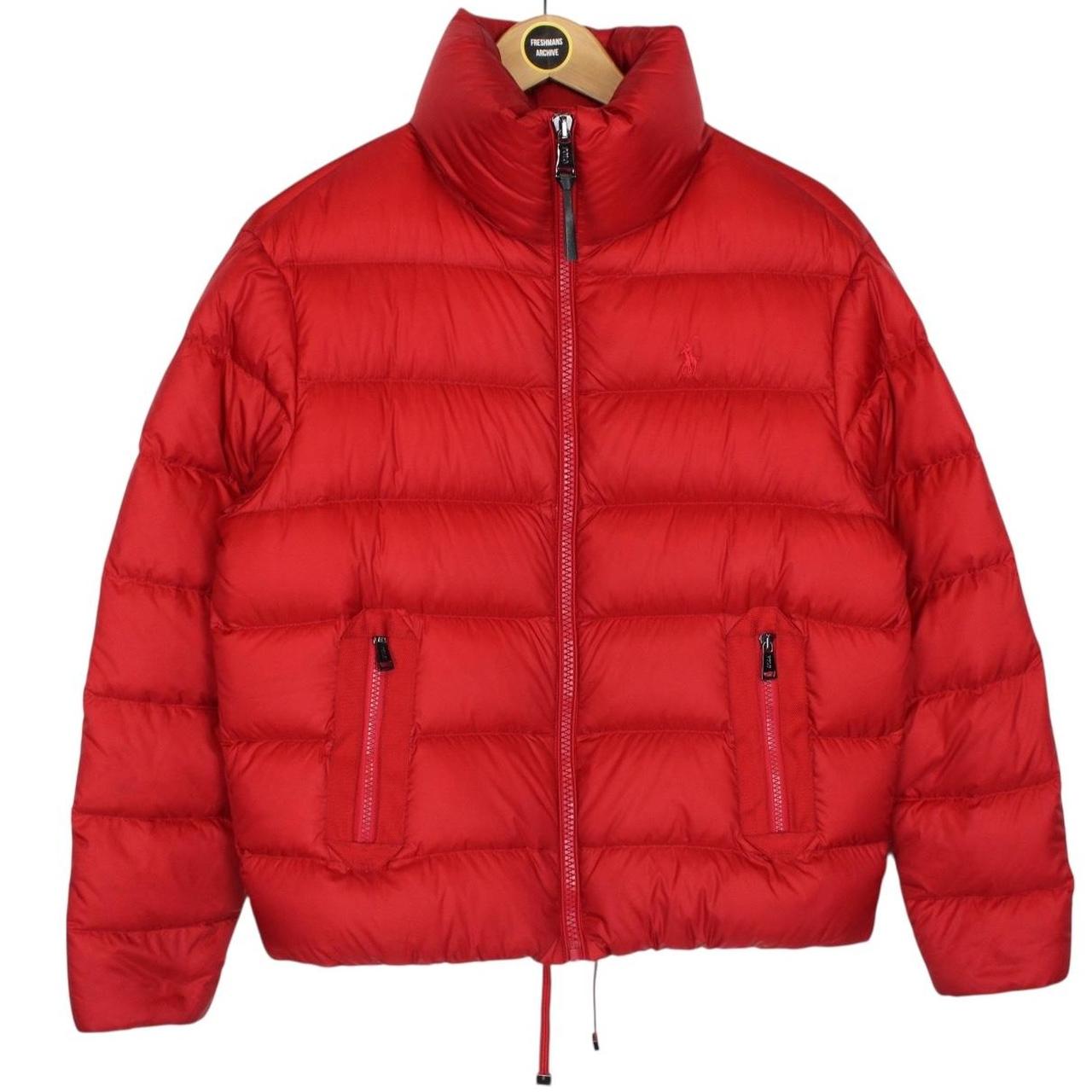 Polo Ralph Lauren Red Nylon Full Zip Down Puffer Jacket