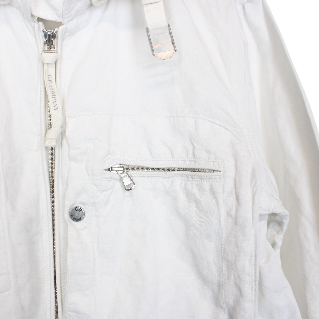 Vintage CP Company SS 2006 White Full Zip Multi Pocket Cotton Lino Flax Goggle
