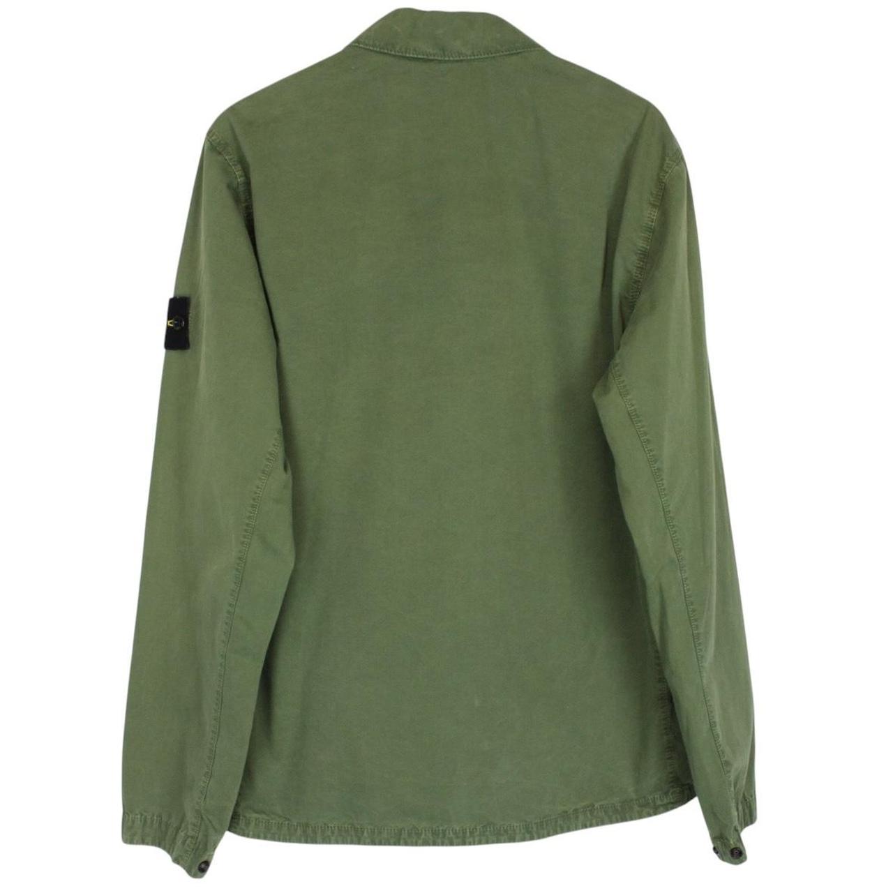 Stone Island SS 2022 Green Full Zip Cotton Overshirt Jacket