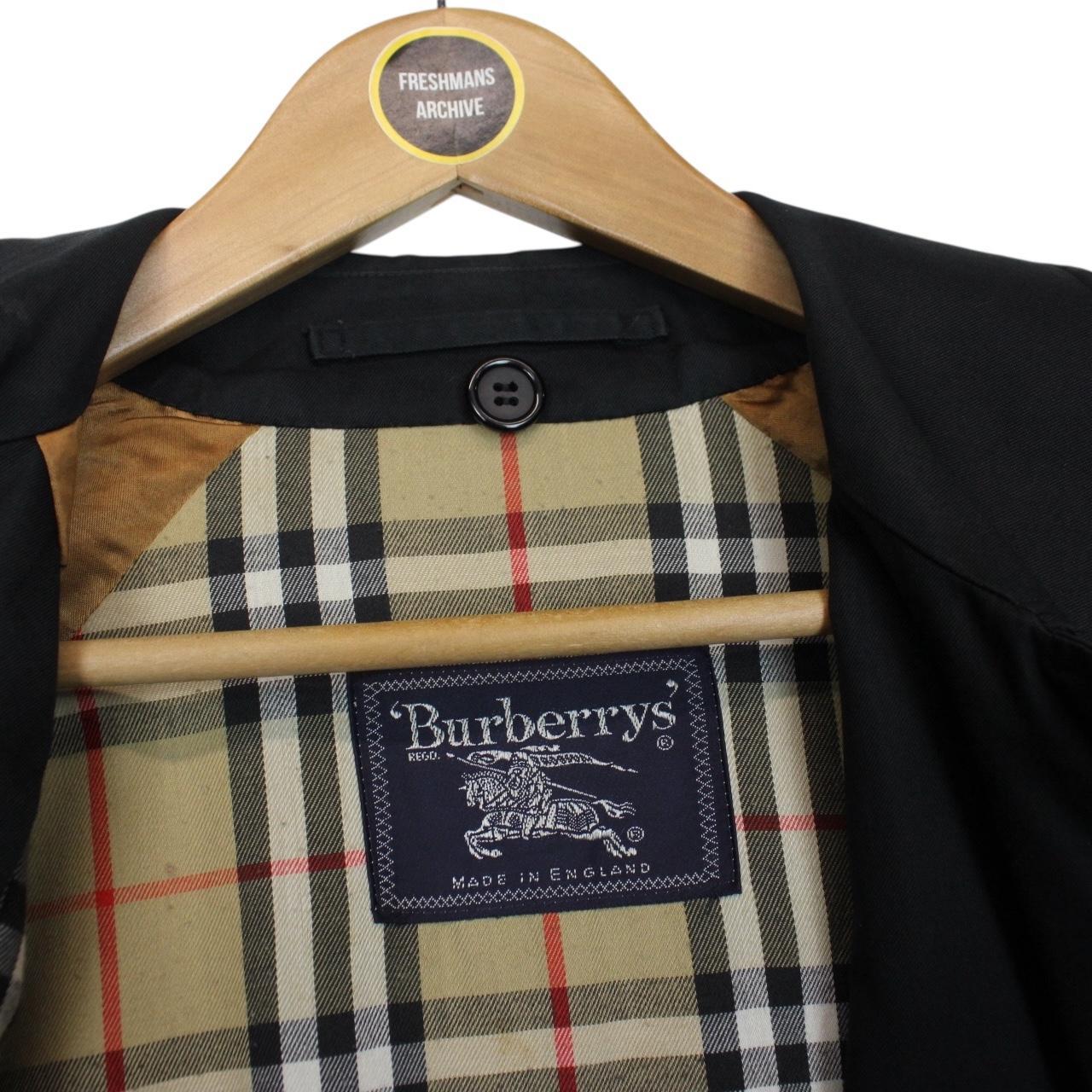 Vintage 90s Burberry Black Pimlico Cotton Trench Coat