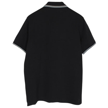 Stone Island Black and White Short Sleeve Compass Cotton Polo Shirt