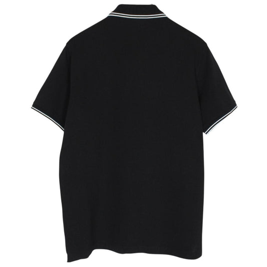 Stone Island Black and White Short Sleeve Compass Cotton Polo Shirt