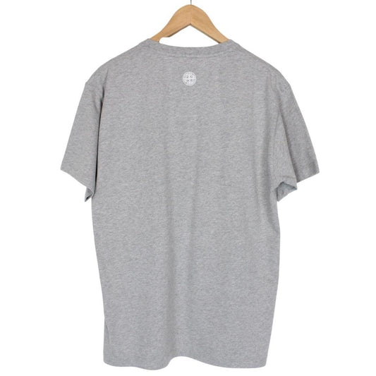 Stone Island SS 2023 Grey Institutional Two Print Short Sleeve Cotton T-Shirt