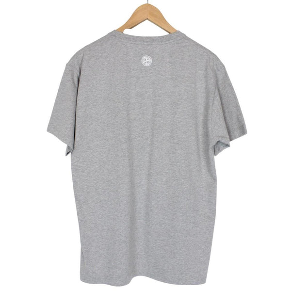Stone Island SS 2023 Grey Institutional Two Print Short Sleeve Cotton T-Shirt