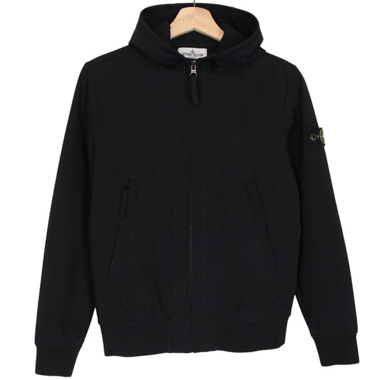 Stone Island Junior Black Full Zip Soft Shell Jacket