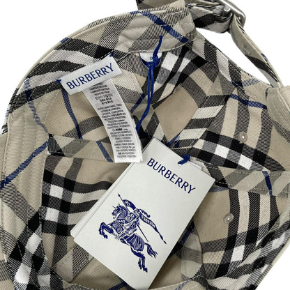Burberry Beige Nova Check EKD Logo Embroidered Baseball Cap